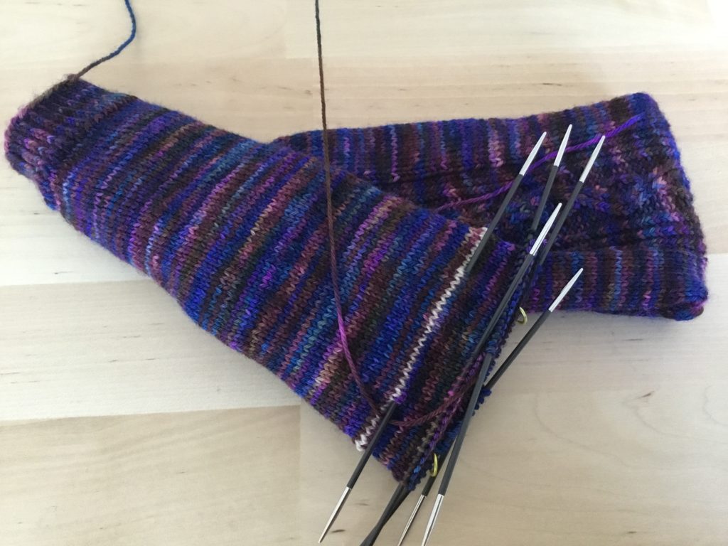 Afterthought heel waste yarn stitches