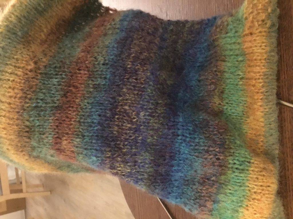 Mohair scarf in progress