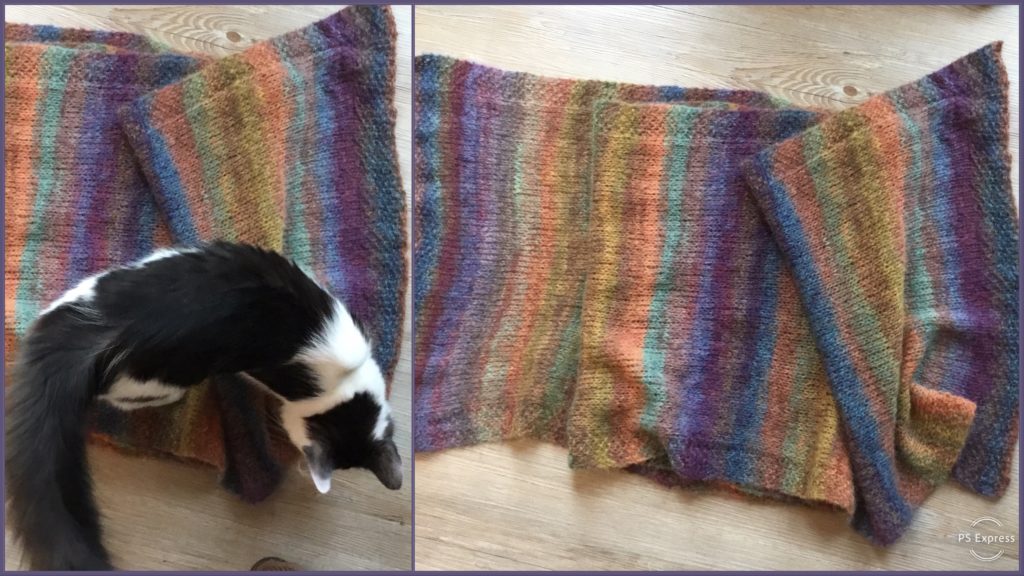 My finished mohair and alpaca scarf